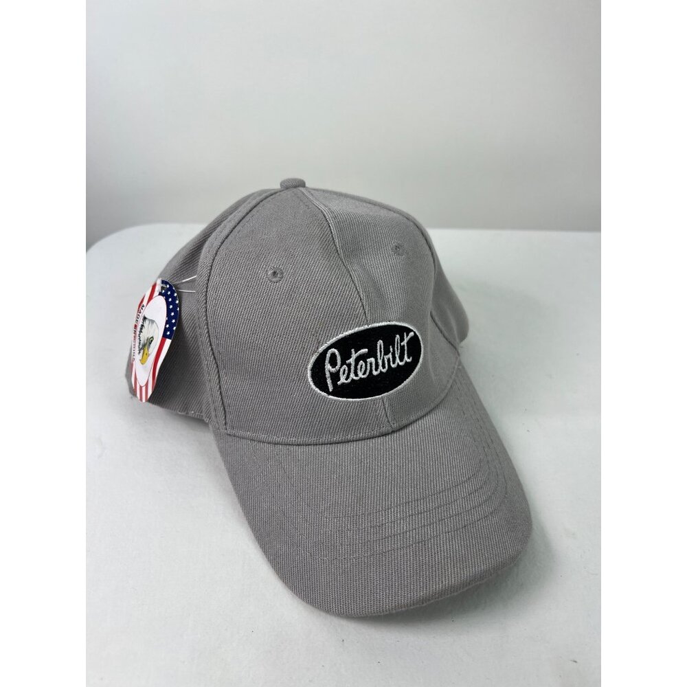 Peterbilt Gray Baseball Cap Adjustable Strapback Hat 80% Acrylic 20% Cotton Mens